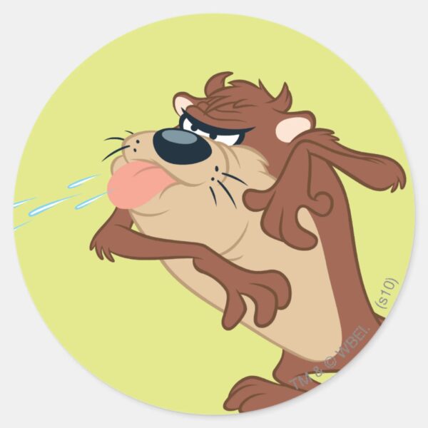 TAZ™_sticking_out_his_tongue_Classic_Round_Sticker_1 TAZ™ Sticking Out His Tongue Classic Round Sticker