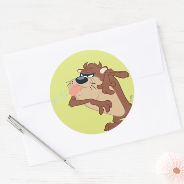 TAZ™_sticking_out_his_tongue_Classic_Round_Sticker_3 TAZ™ Sticking Out His Tongue Classic Round Sticker