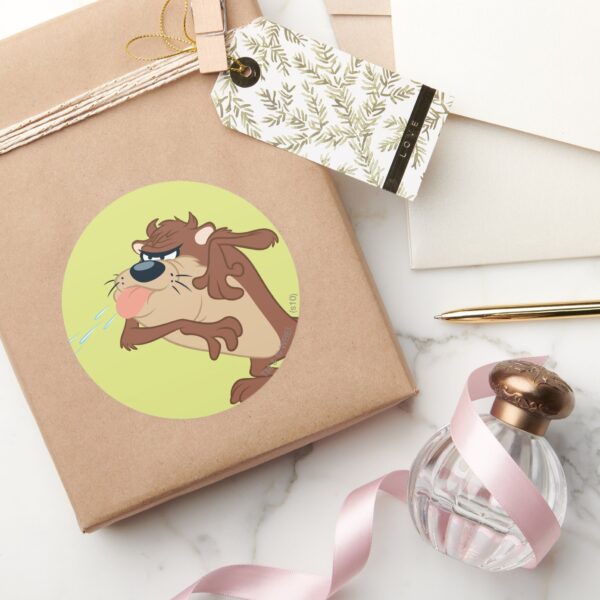 TAZ™_sticking_out_his_tongue_Classic_Round_Sticker_5 TAZ™ Sticking Out His Tongue Classic Round Sticker