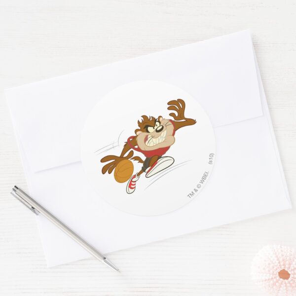 TAZ™_the_Dribbling_Cyclone_Classic_Round_Sticker_3 TAZ™ The Dribbling Cyclone Classic Round Sticker