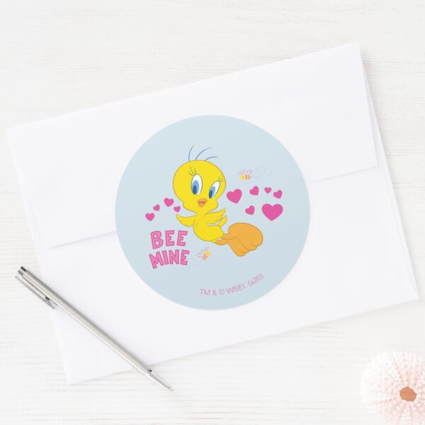 TWEETY™_-_Bee_Mine_Classic_Round_Sticker_3 TWEETY™ Bee Mine Classic Round Sticker