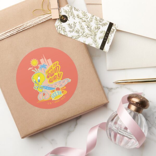 TWEETY™_-_Going_My_Own_Way_Classic_Round_Sticker_5 TWEETY™ Going My Own Way Classic Round Sticker