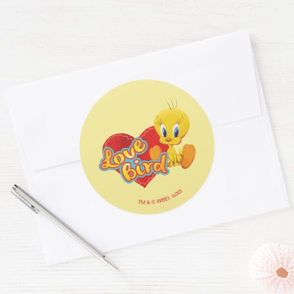 TWEETY™_-_Love_Bird_Classic_Round_Sticker_3 TWEETY™ Love Bird Classic Round Sticker