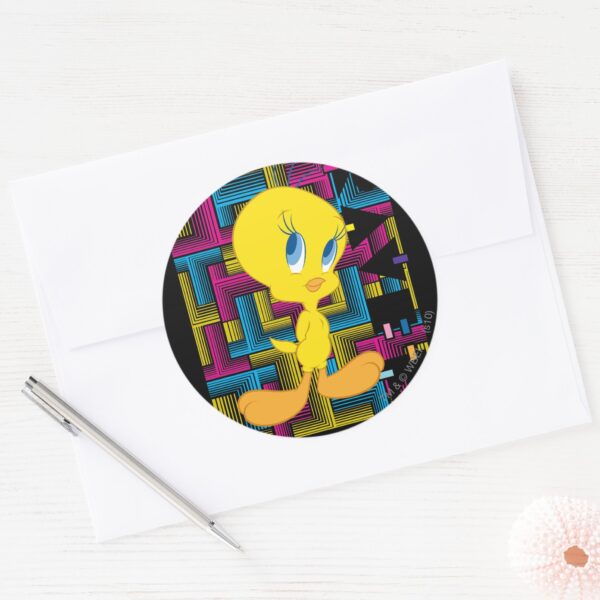 TWEETY™_Electronic_Color_Classic_Round_Sticker_3 TWEETY™ Electronic Color Classic Round Sticker