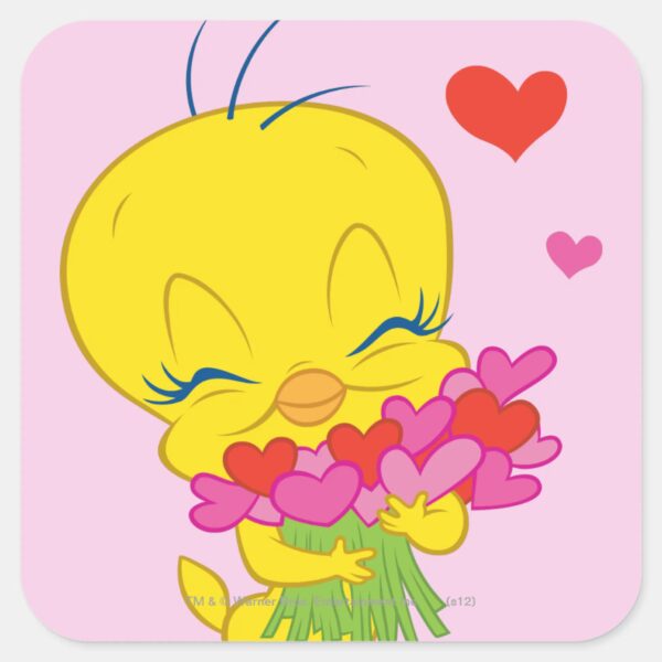 TWEETY™_Hearts_Square_Sticker_1 TWEETY™ Hearts Square Sticker
