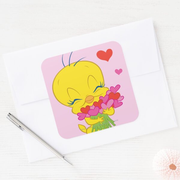TWEETY™_Hearts_Square_Sticker_3 TWEETY™ Hearts Square Sticker