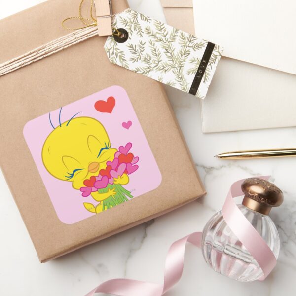 TWEETY™_Hearts_Square_Sticker_5 TWEETY™ Hearts Square Sticker