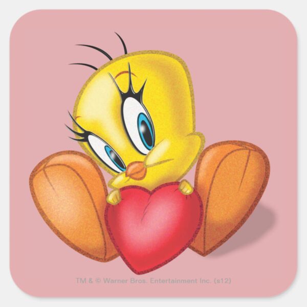 TWEETY™_Holding_Heart_Square_Sticker_1 TWEETY™ Holding Heart Square Sticker
