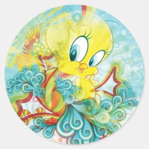 TWEETY™ In Blue Wave Classic Round Sticker