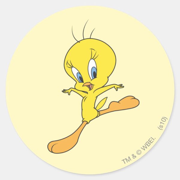 TWEETY™_Landing_Classic_Round_Sticker_1 TWEETY™ Landing Classic Round Sticker