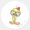 TWEETY™_Nerd_Classic_Round_Sticker_1 TWEETY™ Nerd Classic Round Sticker
