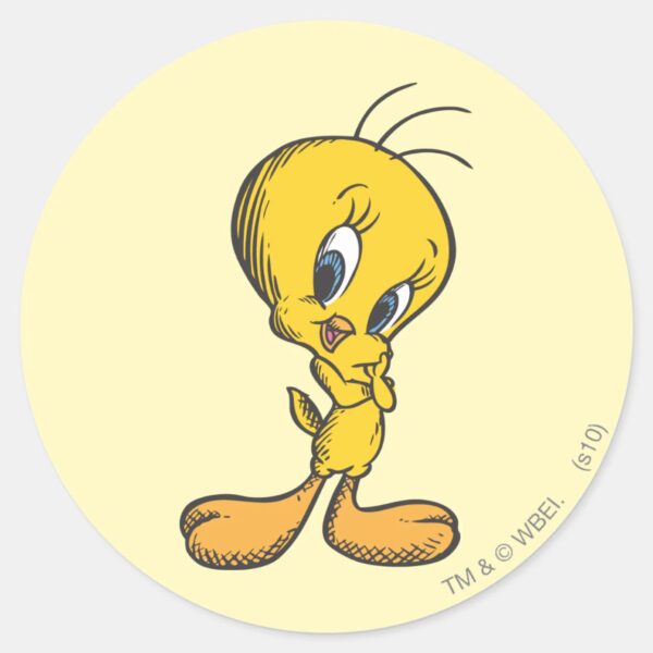 TWEETY™_Shy_Classic_Round_Sticker_1 TWEETY™ Shy Classic Round Sticker
