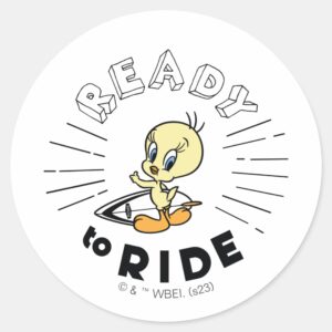 TWEETY™ Surfboard Ready To Ride Classic Round Sticker