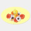 TWEETY™_With_Daisies_Oval_Sticker_1 TWEETY™ With Daisies Oval Sticker