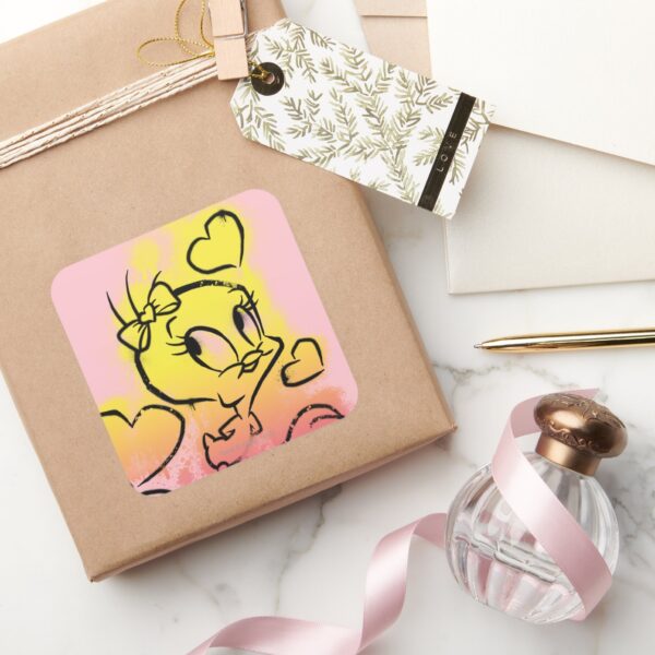 TWEETY™_With_Hearts_Square_Sticker_5 TWEETY™ With Hearts Square Sticker