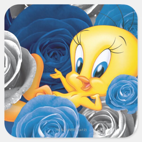 TWEETY™ With Roses Square Sticker