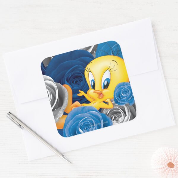TWEETY™ With Roses Square Sticker