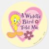 TWEETY™__A_Widdle_Bird_Told_Me__Classic_Round_Sticker_1 TWEETY™ A Widdle Bird Told Me Classic Round Sticker