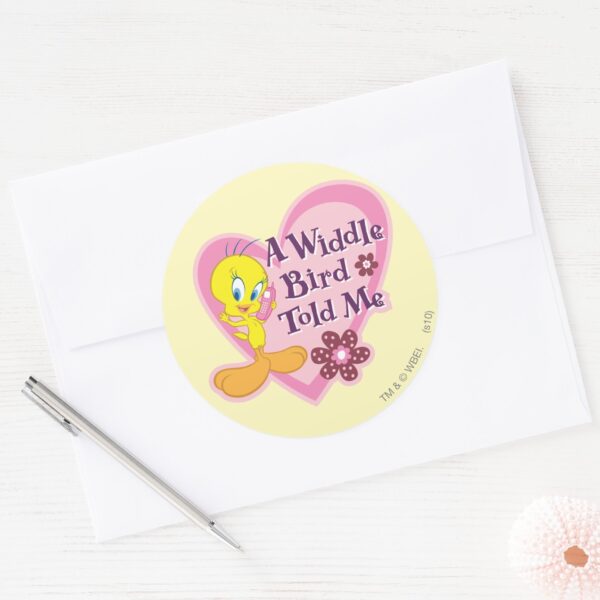 TWEETY™__A_Widdle_Bird_Told_Me__Classic_Round_Sticker_3 TWEETY™ A Widdle Bird Told Me Classic Round Sticker