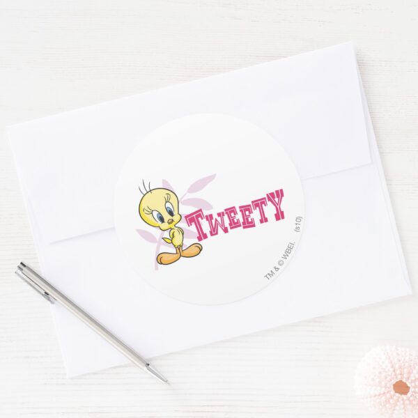 _TWEETY™__Pink_Classic_Round_Sticker_3 TWEETY™ Pink Classic Round Sticker