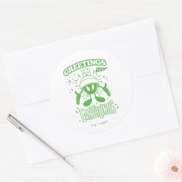 Tasty_Retro_MARVIN_THE_MARTIAN™_Classic_Round_Sticker_3 Tasty Retro MARVIN THE MARTIAN™ Classic Round Sticker