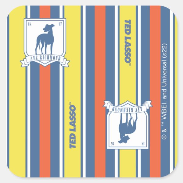 Ted_Lasso_AFC_Richmond_Logo_Stripe_Pattern_Square_Sticker_2 Ted Lasso AFC Richmond Logo Stripe Pattern Square Sticker