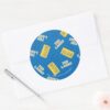 Ted Lasso Believe Sign And Ball Toss Pattern Classic Round Sticker