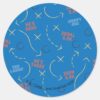 Ted Lasso Hes Here Hes There Playbook Pattern Classic Round Sticker