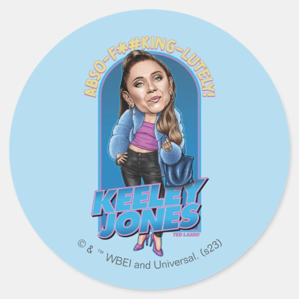 Ted_Lasso_Keeley_Jones_Bobblehead_Classic_Round_Sticker_5 Ted Lasso Keeley Jones Bobblehead Classic Round Sticker