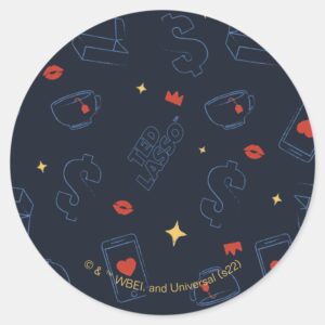 Ted Lasso Tea And Biscuit Icon Toss Pattern Classic Round Sticker