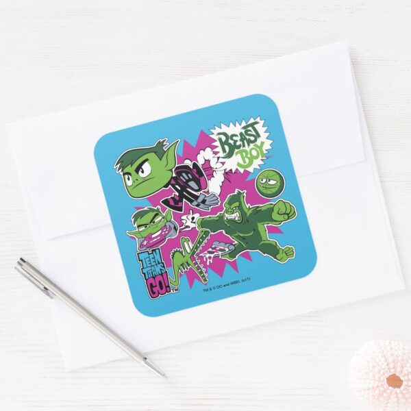 Teen_Titans_Go!___Beast_Boy_Shapeshifts_Square_Sticker_3 Teen Titans Go Beast Boy Shapeshifts Square Sticker