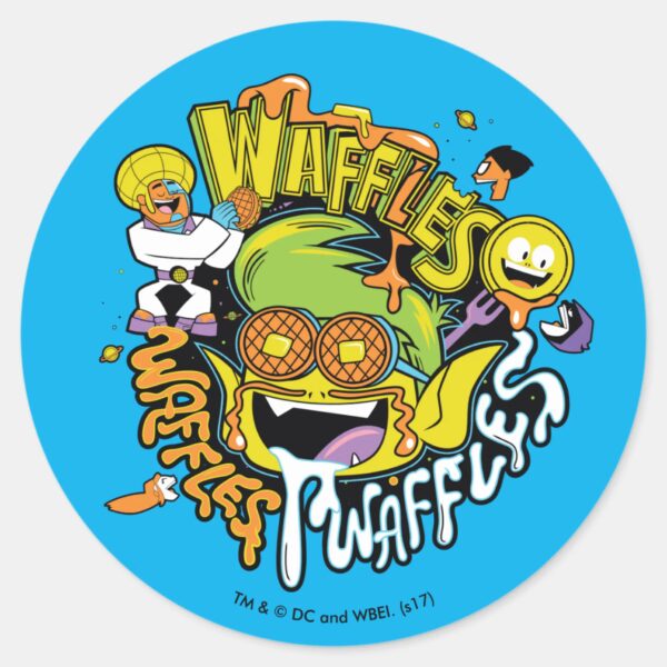 Teen_Titans_Go!___Beast_Boy_Waffles_Classic_Round_Sticker_1 Teen Titans Go Beast Boy Waffles Classic Round Sticker