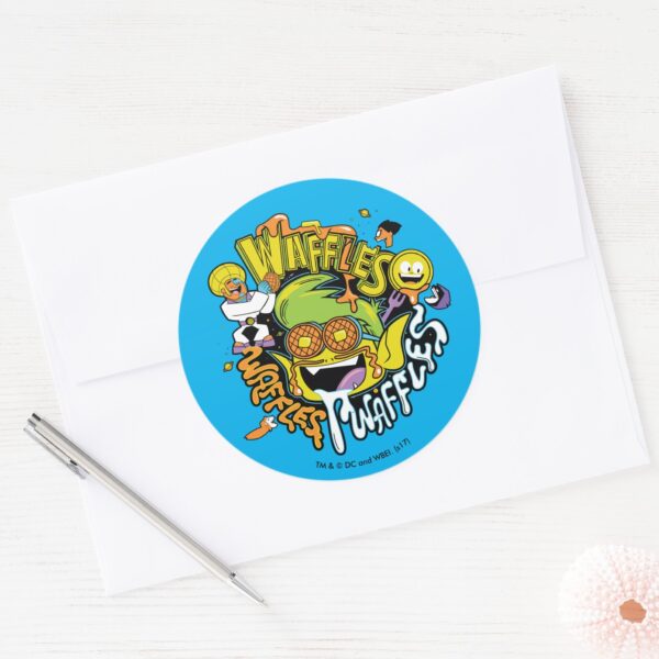 Teen_Titans_Go!___Beast_Boy_Waffles_Classic_Round_Sticker_3 Teen Titans Go Beast Boy Waffles Classic Round Sticker