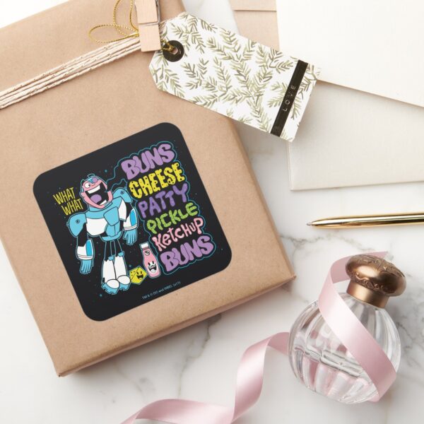 Teen_Titans_Go!___Cyborg_Burger_Rap_Square_Sticker_5 Teen Titans Go Cyborg Burger Rap Square Sticker