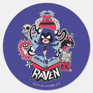 Teen Titans Go Raven Demonic Powers Graphic Classic Round Sticker