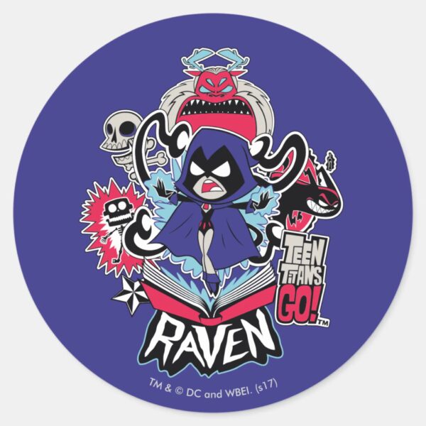 Teen_Titans_Go!___Raven_Demonic_Powers_Graphic_Classic_Round_Sticker_1 Teen Titans Go Raven Demonic Powers Graphic Classic Round Sticker