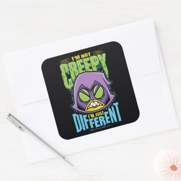 Teen_Titans_Go!___Raven__Not_Creepy_I'm_Different__Square_Sticker_3 Teen Titans Go Raven Not Creepy Im Different Square Sticker