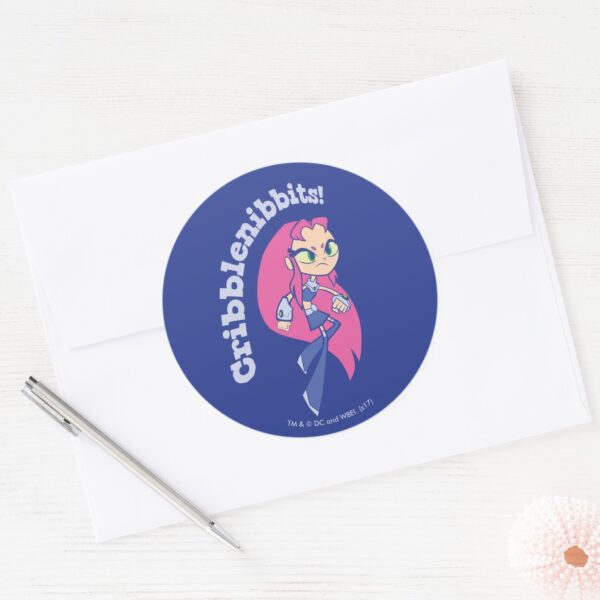 Teen_Titans_Go!___Starfire__Cribblenibbits!__Classic_Round_Sticker_3 Teen Titans Go Starfire Cribblenibbits Classic Round Sticker