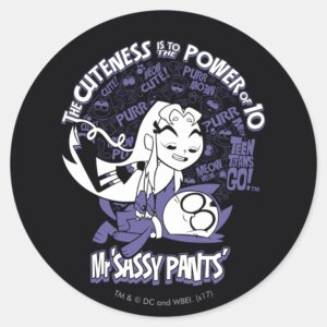 Teen Titans Go Starfire Mr Sassy Pants Classic Round Sticker