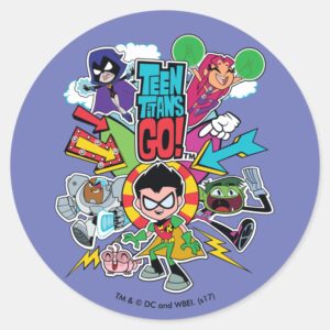 Teen Titans Go Team Arrow Graphic Classic Round Sticker