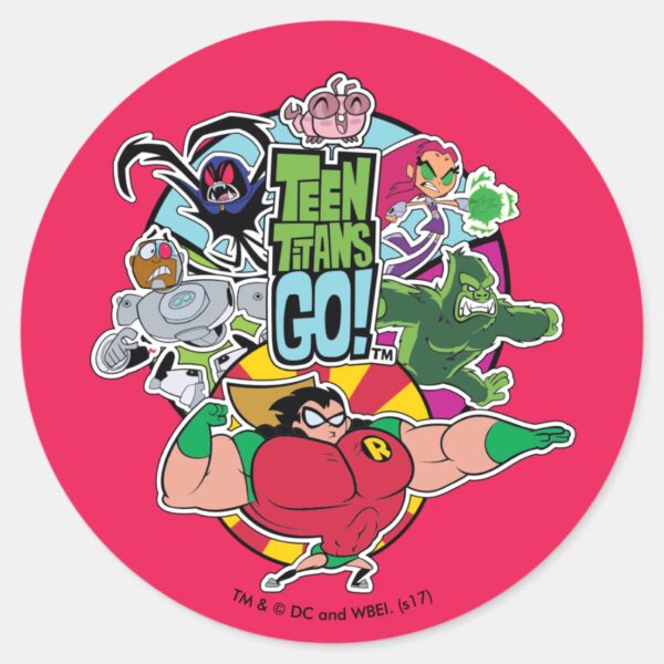 Teen_Titans_Go!___Team_Group_Graphic_Classic_Round_Sticker_1 Teen Titans Go Team Group Graphic Classic Round Sticker