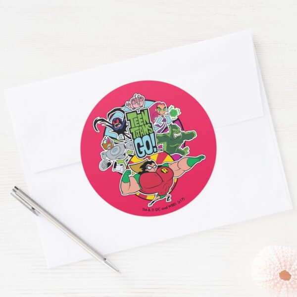Teen_Titans_Go!___Team_Group_Graphic_Classic_Round_Sticker_3 Teen Titans Go Team Group Graphic Classic Round Sticker