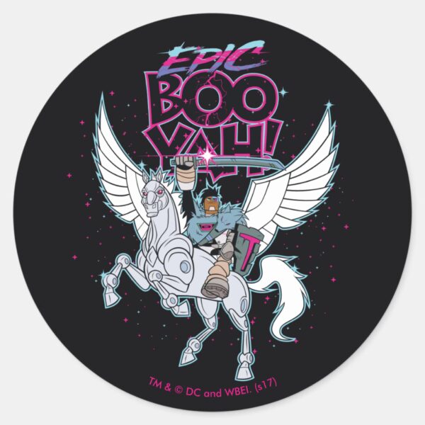 Teen_Titans_Go!___Warrior_Cyborg_Riding_Pegasus_Classic_Round_Sticker_1 Teen Titans Go Warrior Cyborg Riding Pegasus Classic Round Sticker