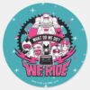 Teen Titans Go We Ride Retro Moto Graphic Classic Round Sticker