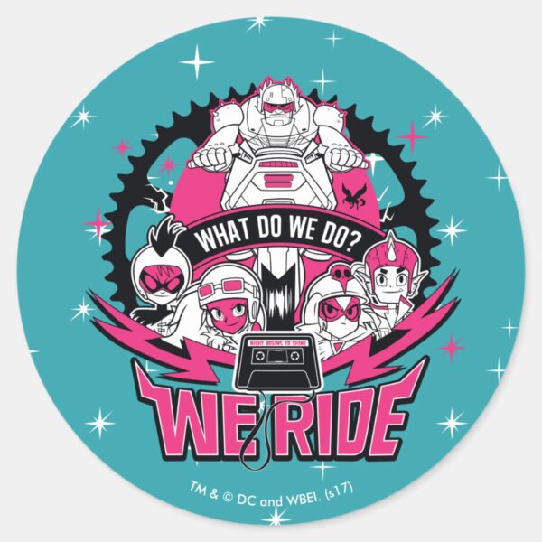 Teen_Titans_Go!____We_Ride__Retro_Moto_Graphic_Classic_Round_Sticker_1 Teen Titans Go We Ride Retro Moto Graphic Classic Round Sticker