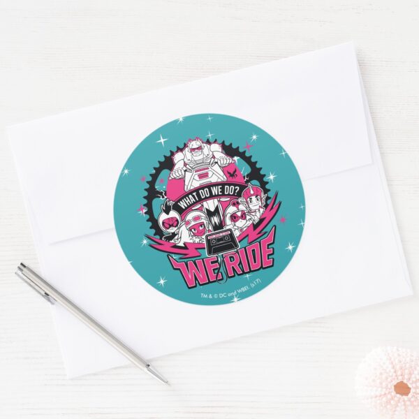 Teen_Titans_Go!____We_Ride__Retro_Moto_Graphic_Classic_Round_Sticker_3 Teen Titans Go We Ride Retro Moto Graphic Classic Round Sticker