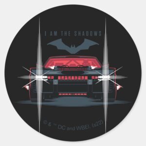 The Batman Batmobile I Am The Shadows Classic Round Sticker