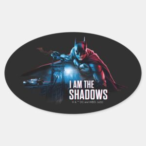 The Batman Character Graphic I Am The Shadows Oval Sticker