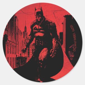 The Batman Comic Book Illustration Classic Round Sticker