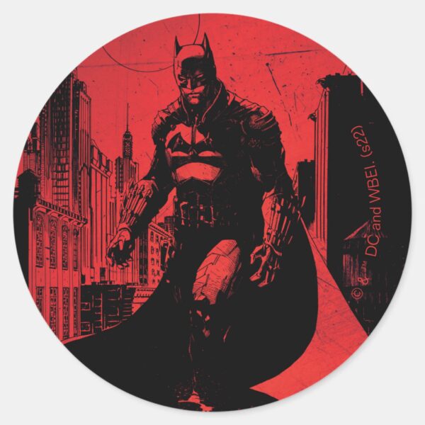 The_Batman_Comic_Book_Illustration_Classic_Round_Sticker_1 The Batman Comic Book Illustration Classic Round Sticker